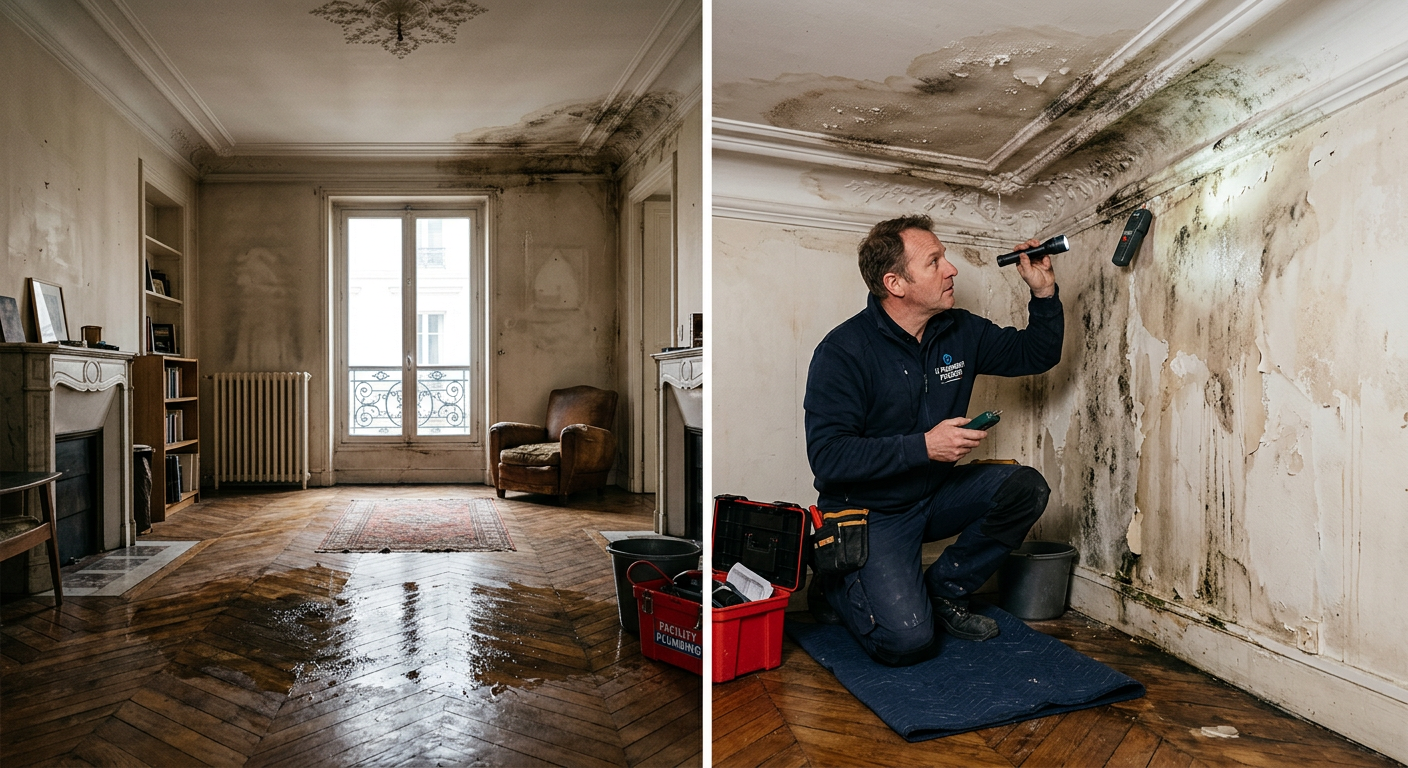 Dégât des eaux intervention urgente Enghien-les-Bains
